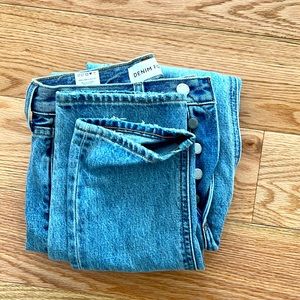 Aritzia Denim Forum Womens The Dillon Jeans High Rise Slim Leg Button Fly Denim